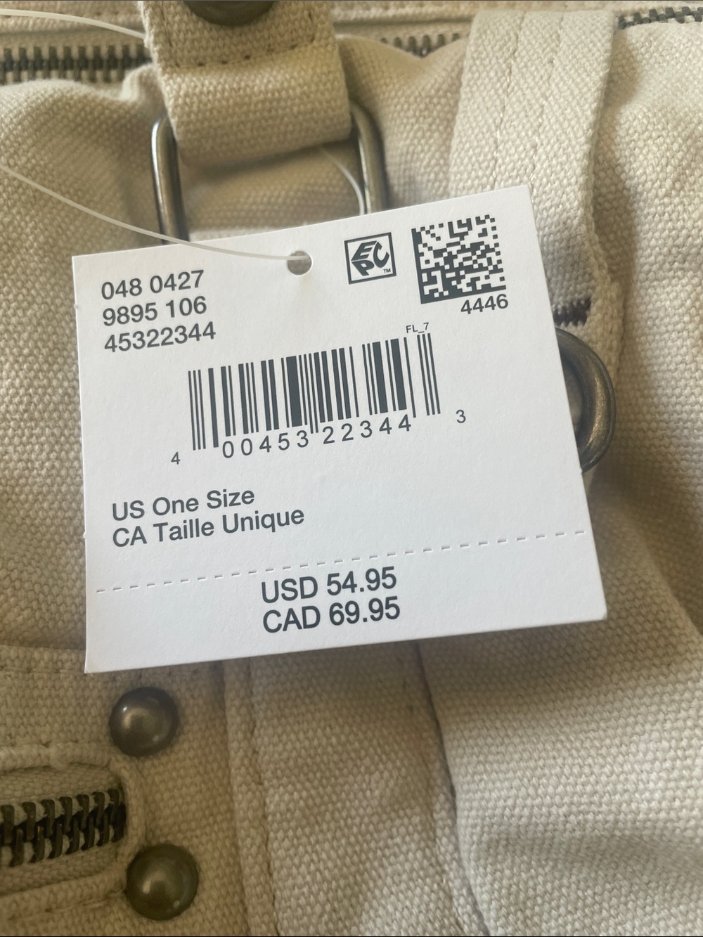 American Eagle Outfitters Y2K Collection Beige Canvas Tote Bag - Picture 2 of 9